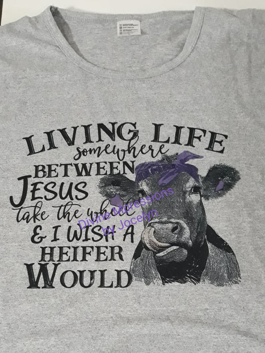 Living Life Cow Tshirt